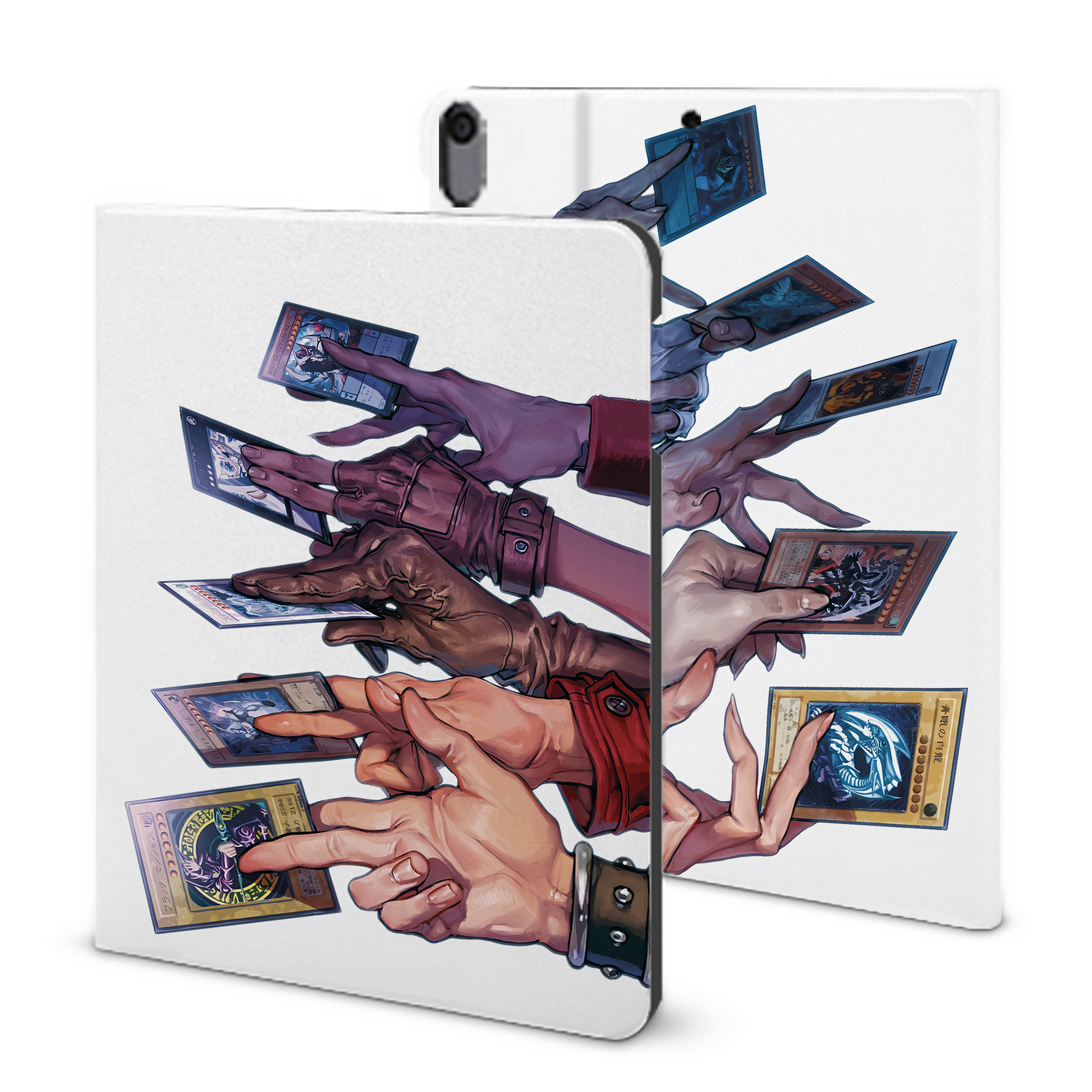 （画像用） 遊☆戯☆王 Yu-Gi-Oh! IPad ケース ブック型 PUレザー TPU 耐衝撃 軽量 薄型 ペン収納なし 全面保護 IPad 各モデル対応